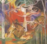 Deer in the Forest i (mk34) Franz Marc